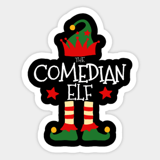 Comedian Elf Matching Family Group Christmas Party Pajamas Sticker